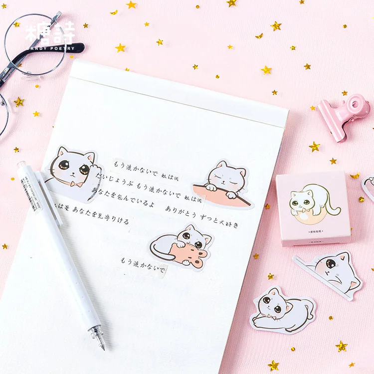 45 шт./кор. большой дневник кошачий глаз бумажные этикетки и наклейки поделки