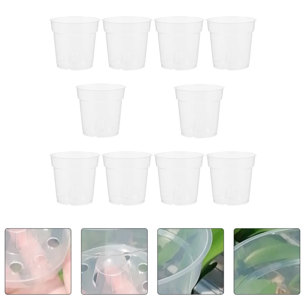 

10Pcs Simple Orchid Pot Flower Planter Garden Breathable Plant Pot Home Decor
