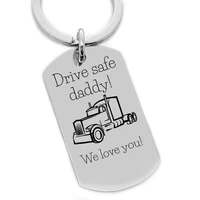 gift for semi truck driver dad drive safe daddy trucker key chain gift for dadfathers day gift