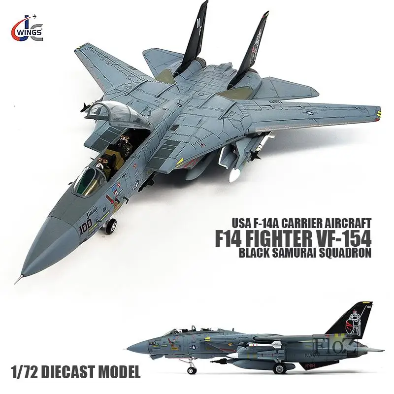 JCWINGS США F-14A авианосец F14 истребитель VF-154 1/72 литья под давлением модель самолета |