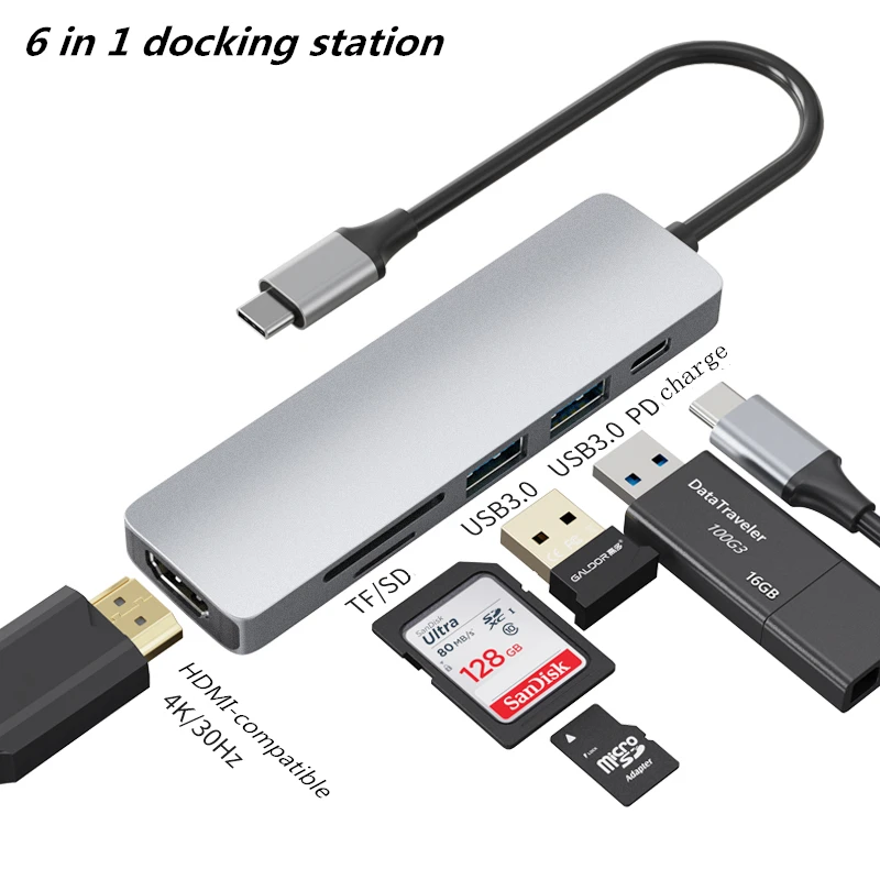 Адаптер Thunderbolt 3 4 в 1 USB-C-HDMI 2 USB 0 Type-C PD Hub для Huawei P20 Pro Samsung Dex Galaxy S9 | Электроника