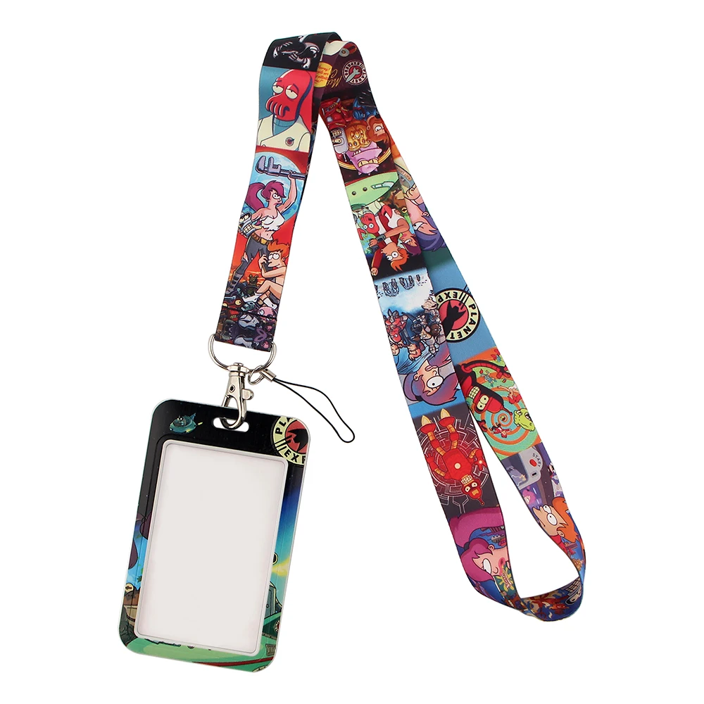 CB346 Cute Cat Cartoon Lanyard Credit Card ID Holder Bag Student Women Travel Bank Bus Business Card Cover Badge