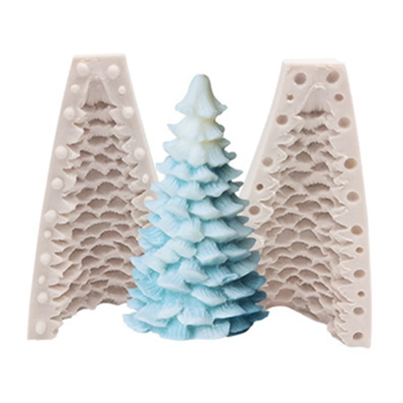 

Silicone Christmas Pine Tree Molds Candle Soap Making Molds Baking Moulds For Diy Xmas Fondant Mousse Cake Decorating Tool