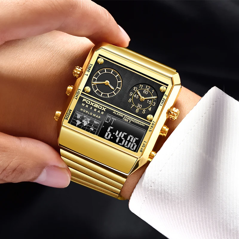 LIGE FOXBOX часы для мужчин люксовый бренд Спортивные кварцевые наручные