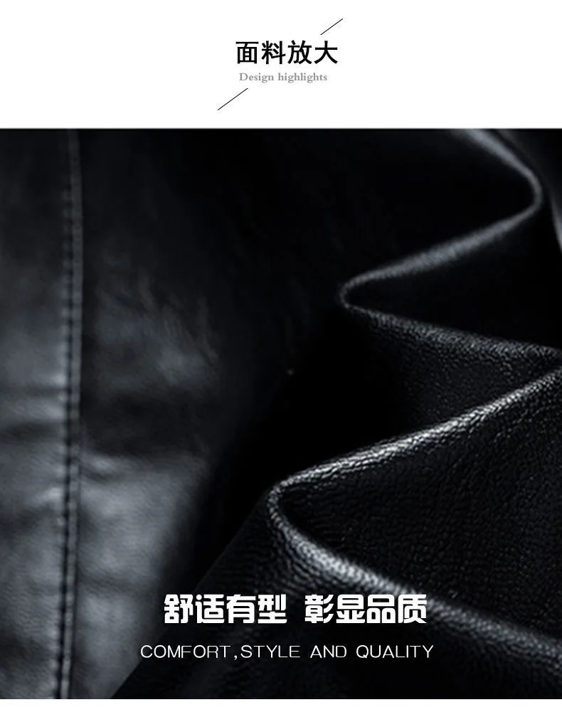 

New Leather Jacket Men Motorcycle Jackets Autumn Casual Biker PU Leather Coats Slim Fit Mens Clothing