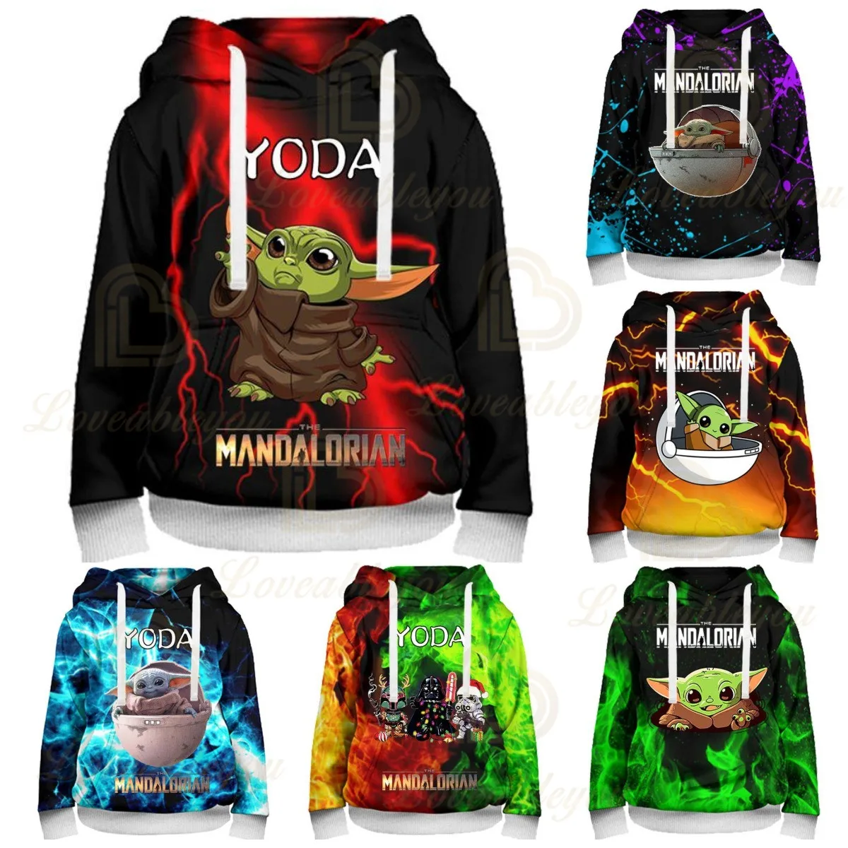 

Disney Baby Yoda Mandalorian Hoodie Birthday Gift Christmas Boys and Girls 3D Thin Hoodie Kids Hip Hop Streetwear Sweatshirt