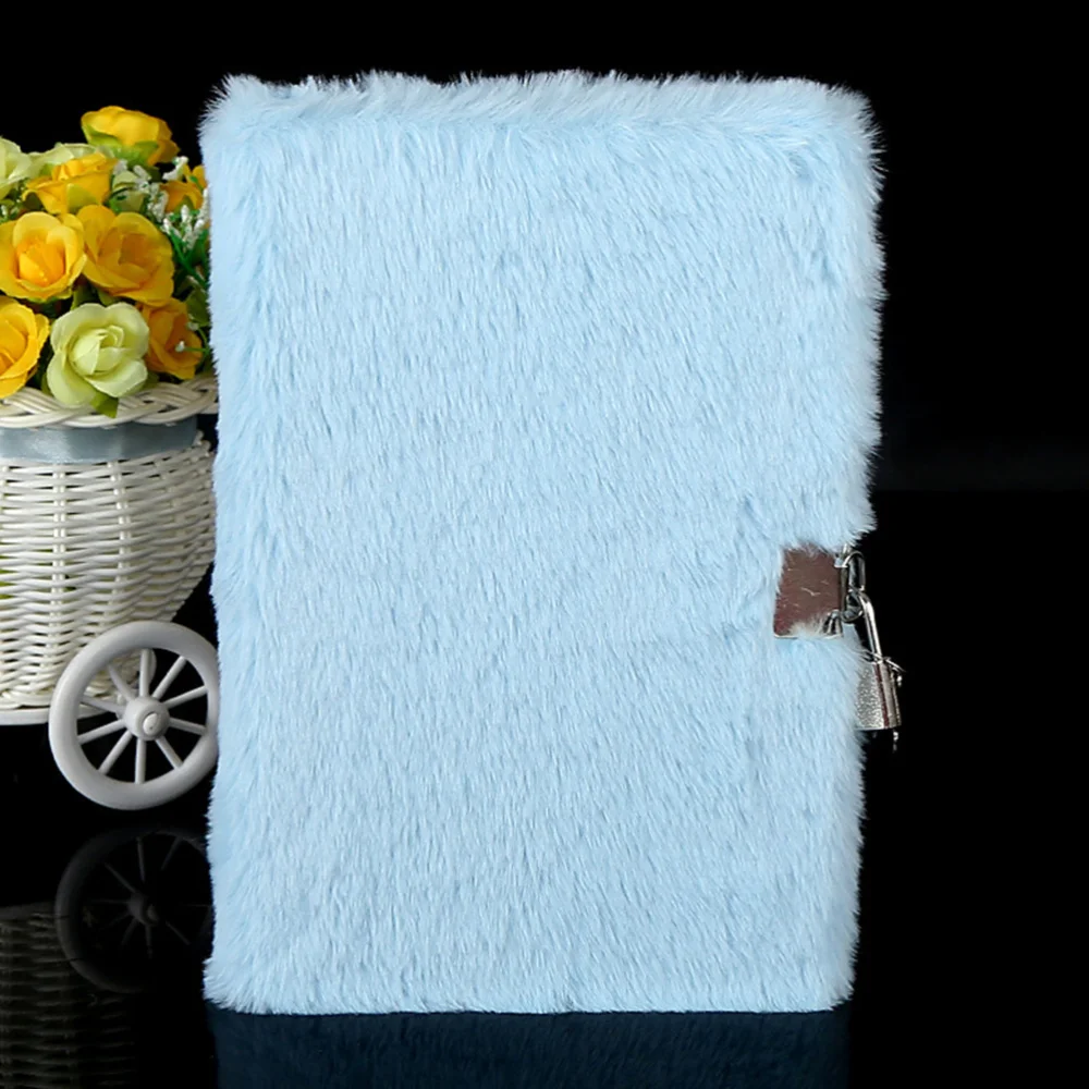

Fashion A5 Plush Notebook Creative and Lovely Notebook Planner Organizer Diary Notebook(Sky-blue)