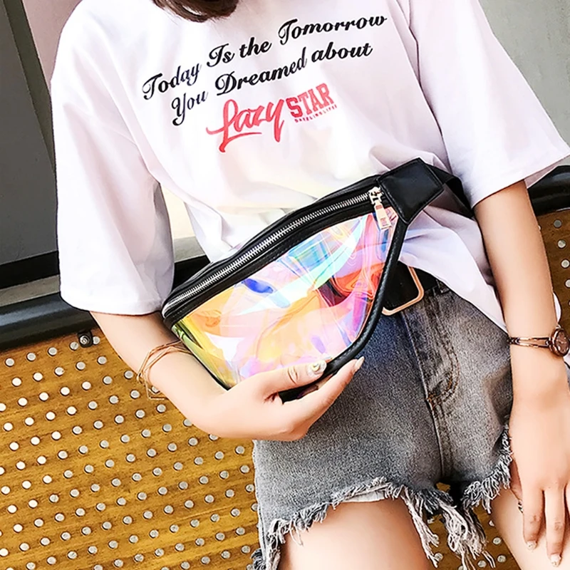 

Laser Clear Fanny Pack for Women Summer Transparent Beach Bum Waist Bag