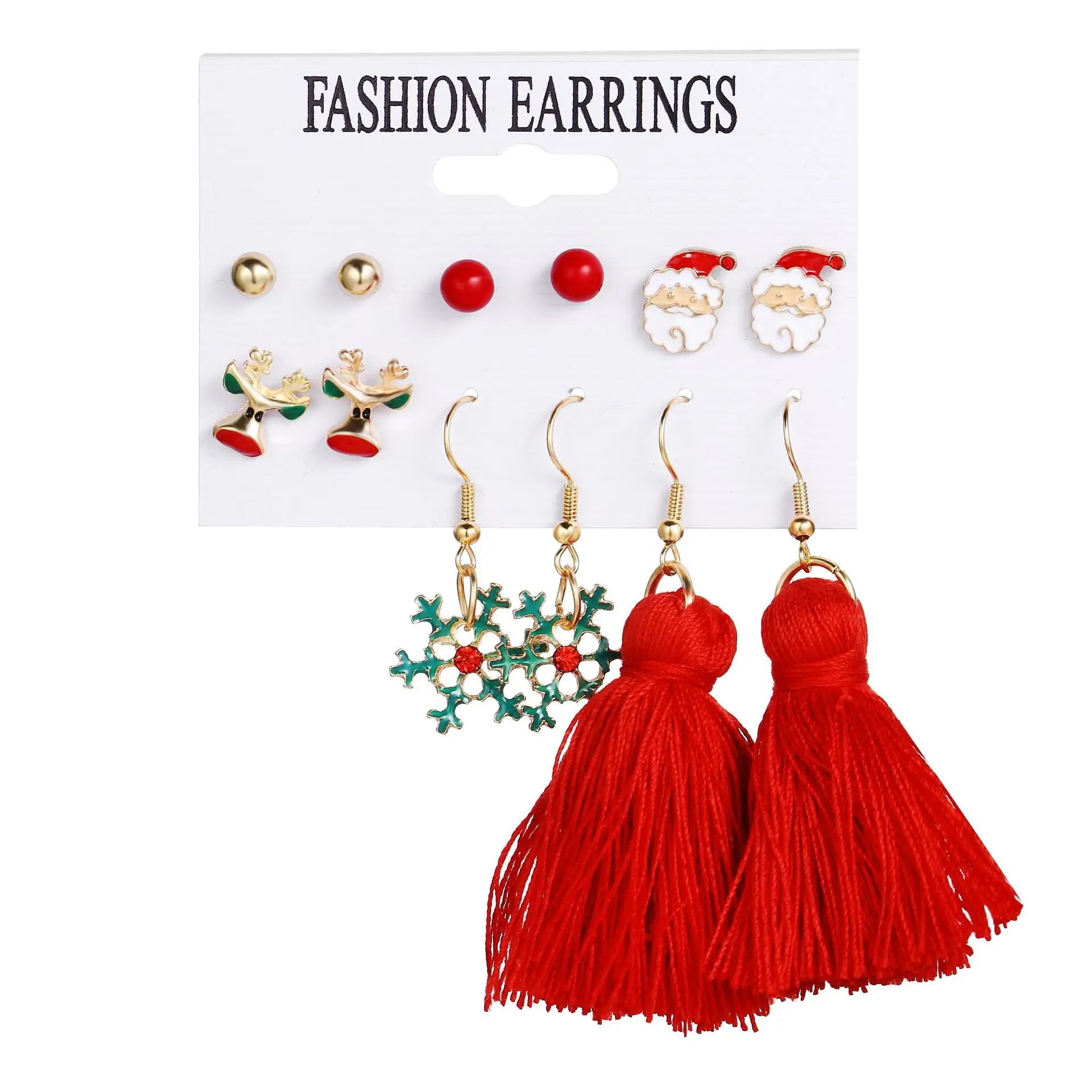 

2020 New Fashion Pearl Christmas Dangle Earrings for Women Long Tassel Drop Earring Set Santa Snowflake Trendy Jewelry Gifts