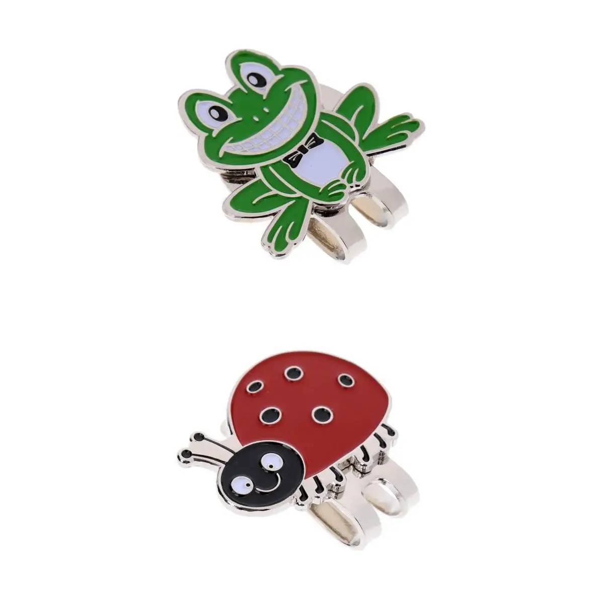 Set of 2 Magnetic Standard Golf Ball Mark Hat Clip with Frog & Ladybug Design for Men Women Kids Training Aid | Спорт и