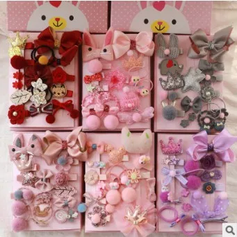 12 компл./лот 18 шт./компл. DIY многофункциональное ткани дети заколки для волос