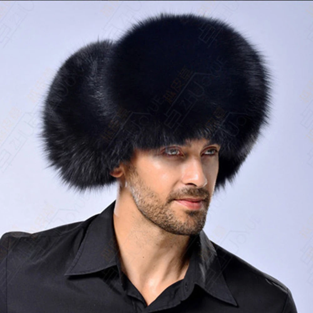 Модная мужская плюшевая зимняя уличная шапка Skullies Beanies Кожаная с меховыми