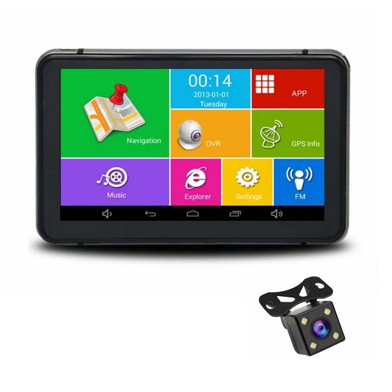 Автомобильный GPS навигатор 7 дюймов Android OS 8 гб 16 DVR wi fi Bluetooth FM передатчик комплект