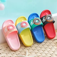 kids slippers cartoon shoes summer home bathroom beach shoes for children boys girls donuts print soft non slip soles sandals