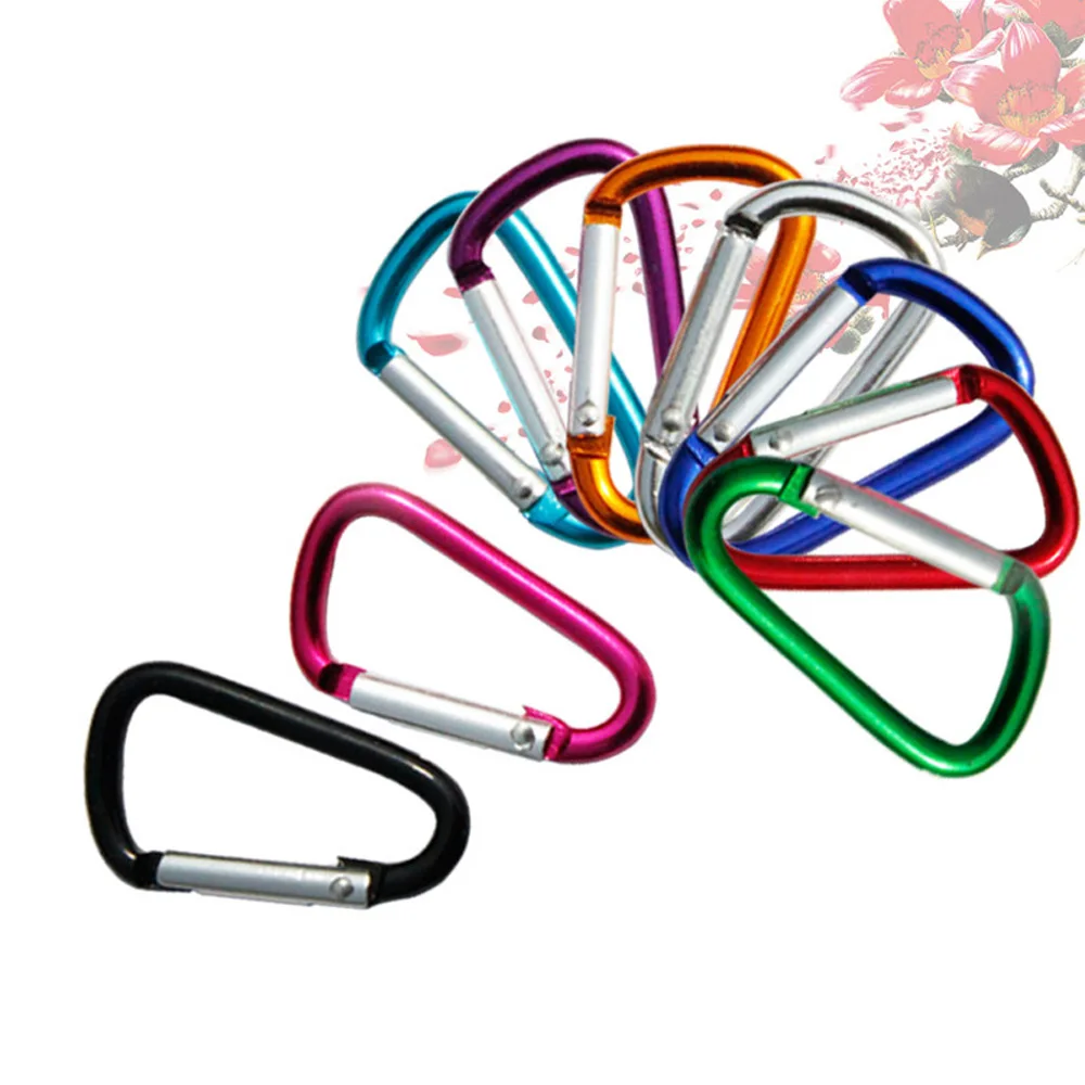 

10pcs Carabiner D-Ring Key Chain Clip Hook Outdoor Camping Buckle Snap