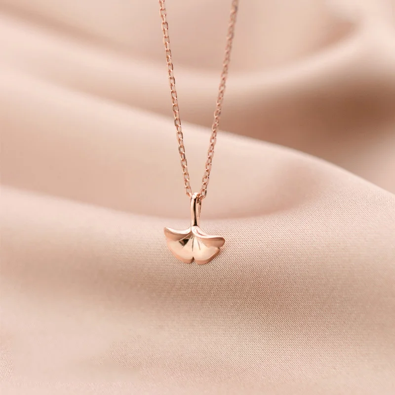 

PONYKISS Romantic S925 Sterling Silver Minimlist Ginkgo biloba Chokers Necklace Anniversary Fine Jewelry wholesale Accessory