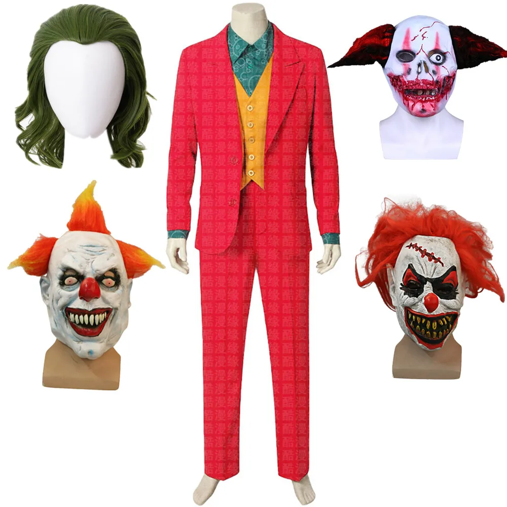Фильм Джокер Косплей Хоакин Феникс клоун Одежда Артура Флек костюм красный