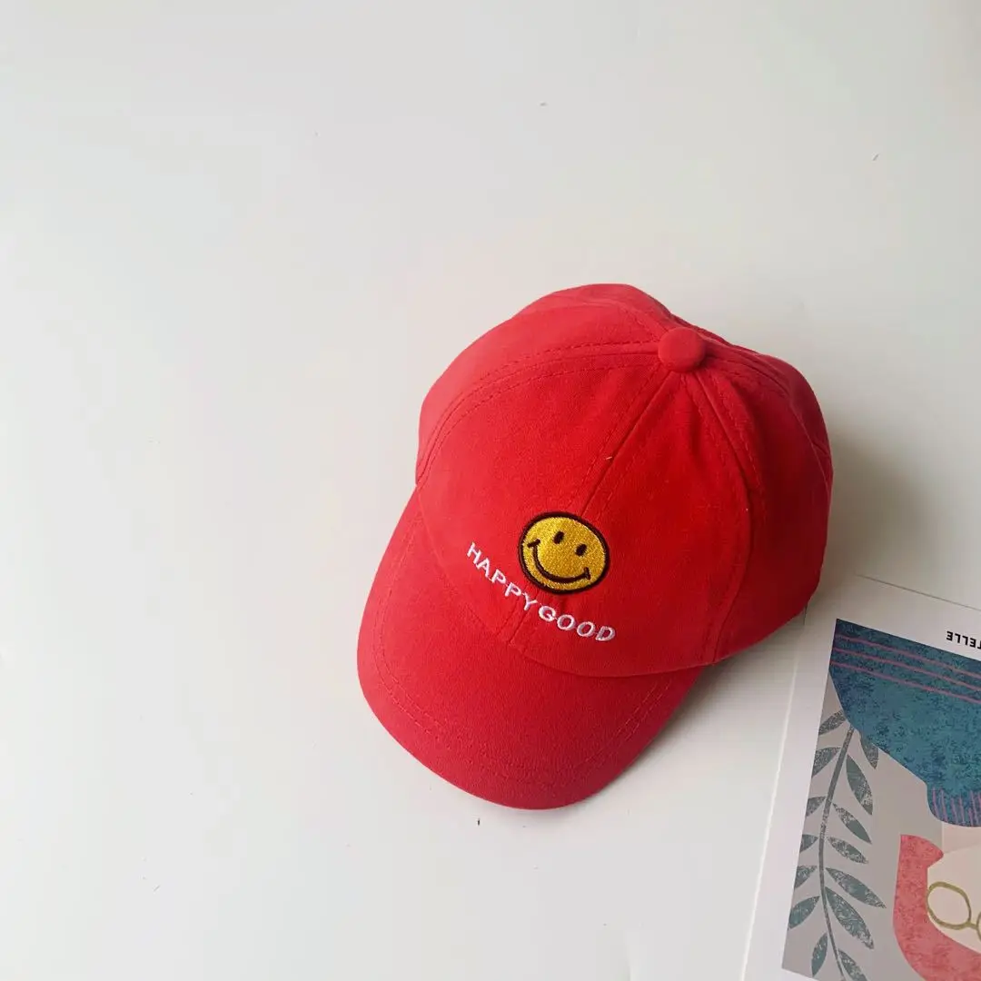 

New Smiling Children's Baseball Caps Spring Outing Sunscreen Caps for Boys and Girls Simple Adjustable Size Casual Hats