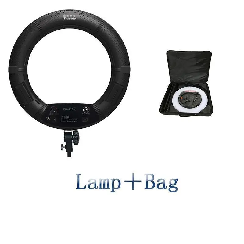 

Yidoblo Black FS-480II Photography/Photo/Studio 18 480 LED Ring Light 5600K Dimmable Camera Ring Video Light Lamp + bag