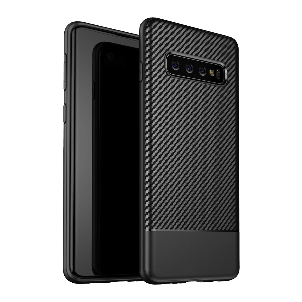 Чехол для SAMSUNG S10 из углеродного волокна противоударный чехол телефона удобный с
