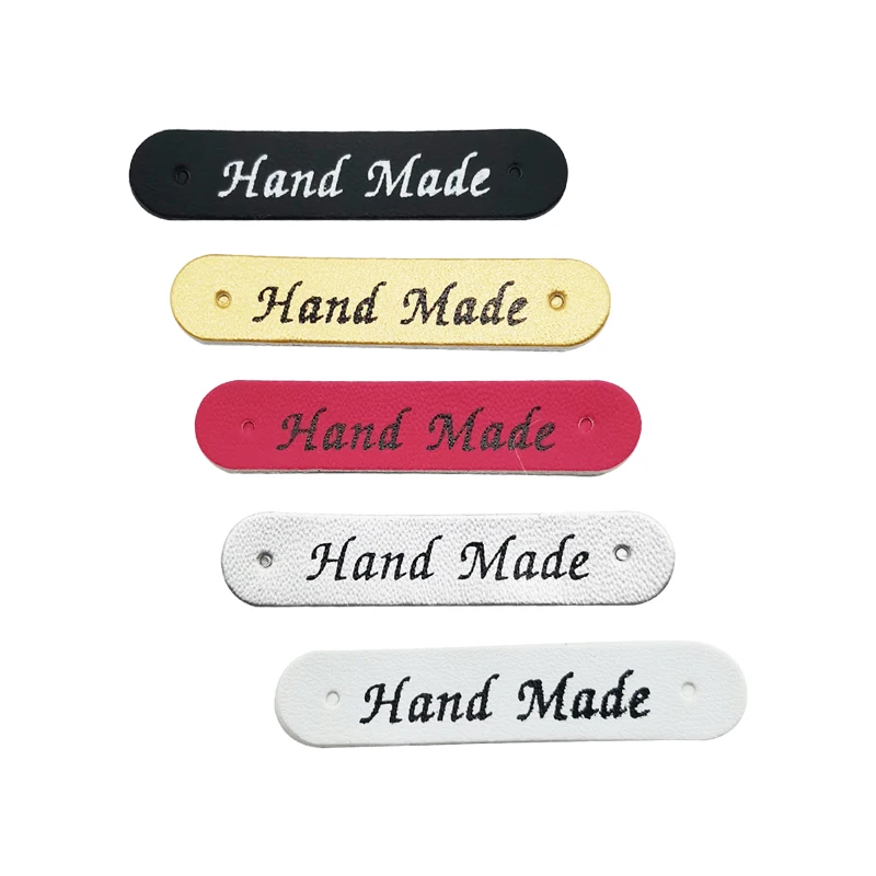 Кожаные этикетки ручной работы для шитья кожаные бирки Diy логотип сшитая бирка