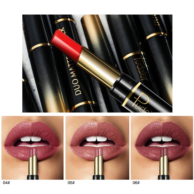 Профессиональная бархатная губная помада 2 в 1 водостойкая матовая для макияжа 16