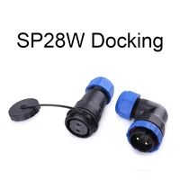 sp28 ip68 waterproof connector male female wire cable 23456791012141619222426 pin docking elbow aviation plug sock