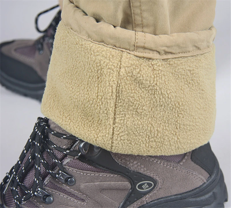 Зимние флисовые брюки карго мужские уличные плотные теплые двухслойные с