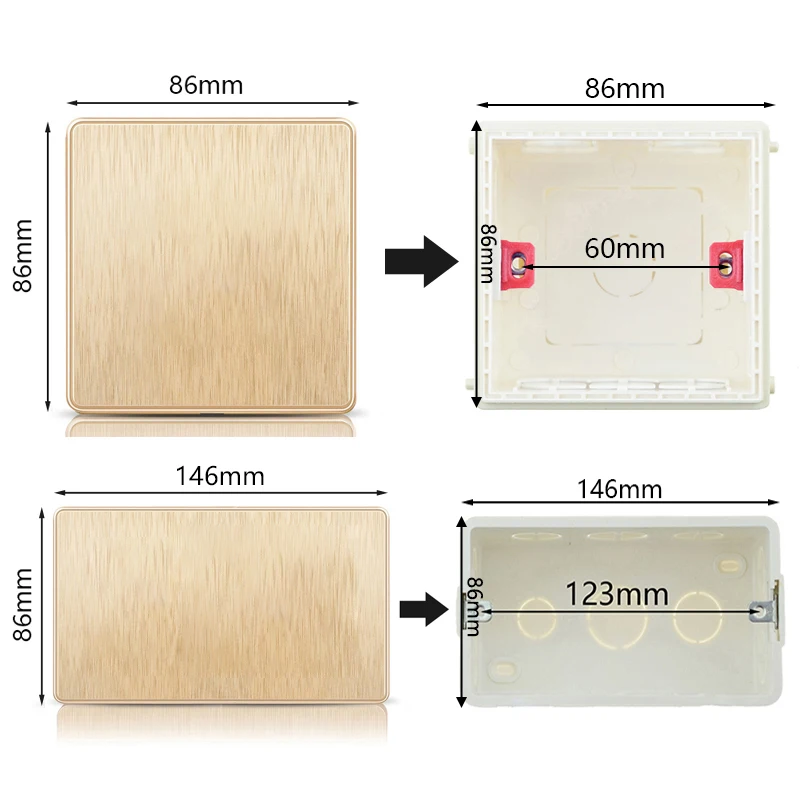 Женский кулисный выключатель универсальная розетка с USB Золотая пластиковая