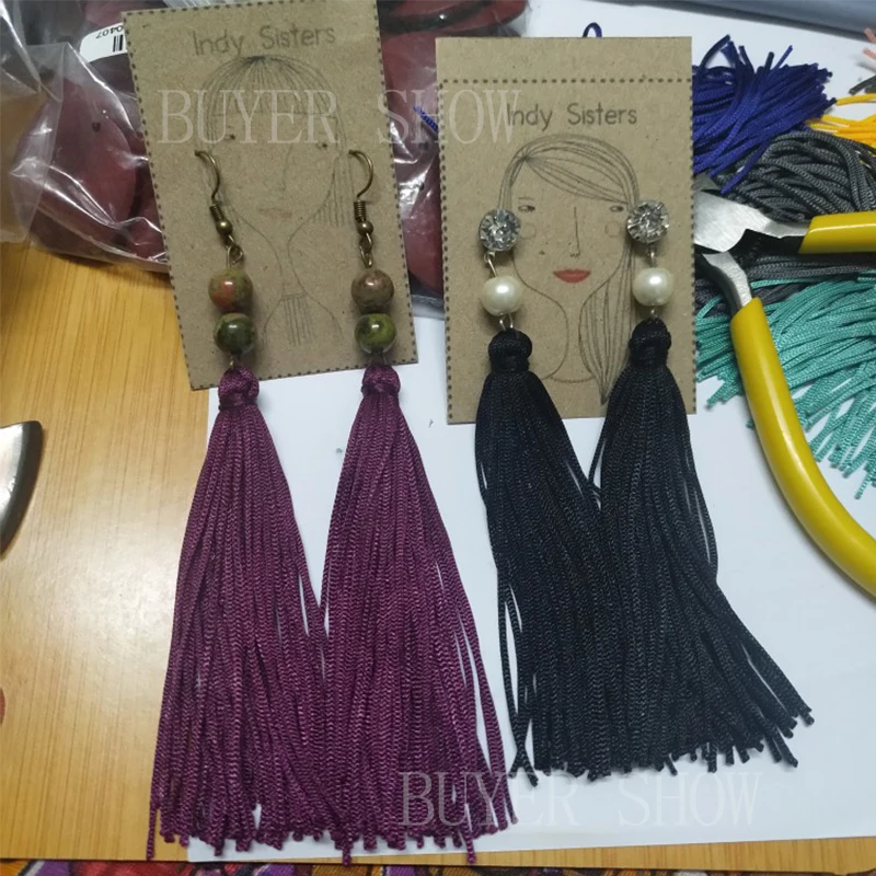 

20pc/lot 8cm Mix Color Polyester Tassel Craft Accessories for Earring Sweater Chain Pendant Charm Tassels DIY Findings