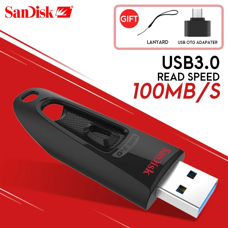SanDisk USB Flash Drive 256GB 128GB 64GB 32GB 16GB USB 3.0 100MB/S Mini Pen Drives Stick U Disk USB Key Flash Drive for Computer