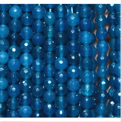 Новые 6 мм граненые синие чернила Апатит Круглые драгоценные камни россыпью