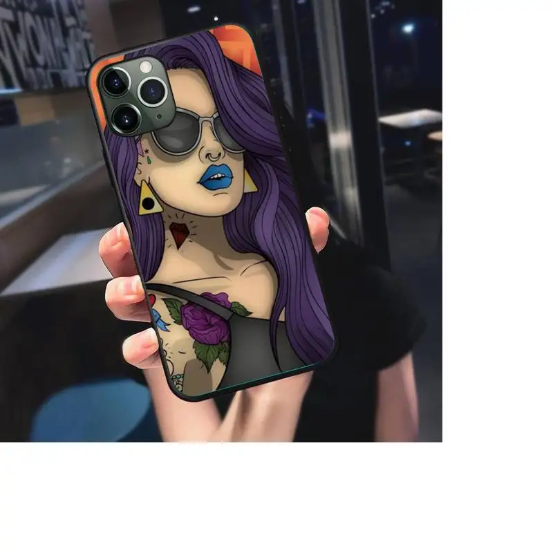 

Sexy Sleeve Tattoo Girl Phone Case For iphone 7 8 plus x xr xs 11 12 mini pro max black soft nax fundas cover