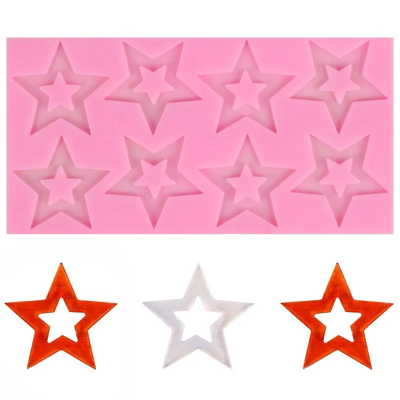 

26 letter cake decoration mold Hollow five-pointed star chocolate biscuit mould Cake decorating mold Easy to demold resin mould