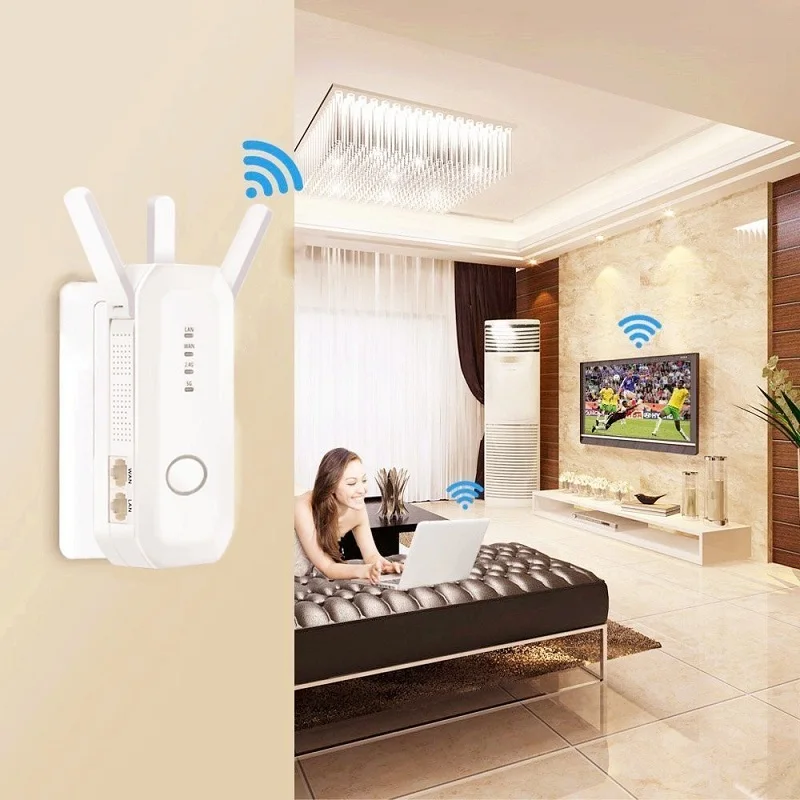 dual band 2 4g 5g wifi repeater wireless ac 750mbps router composite antennas highly encryption mimo signal extender amplifier free global shipping