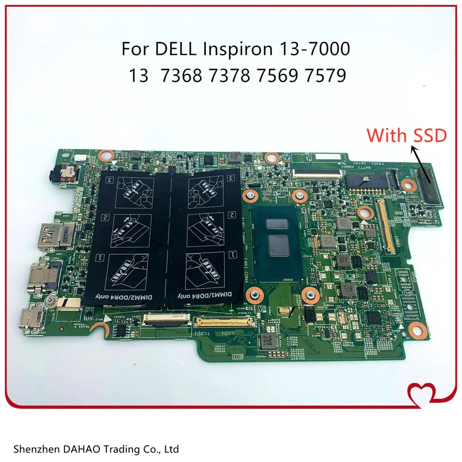 

For DELL Inspiron 13 7000 7368 7378 15 7569 7579 Laptop motherboard CN-08DX5J 077G1M With i7 CPU DDR4 15264-1 100% Fully Tested