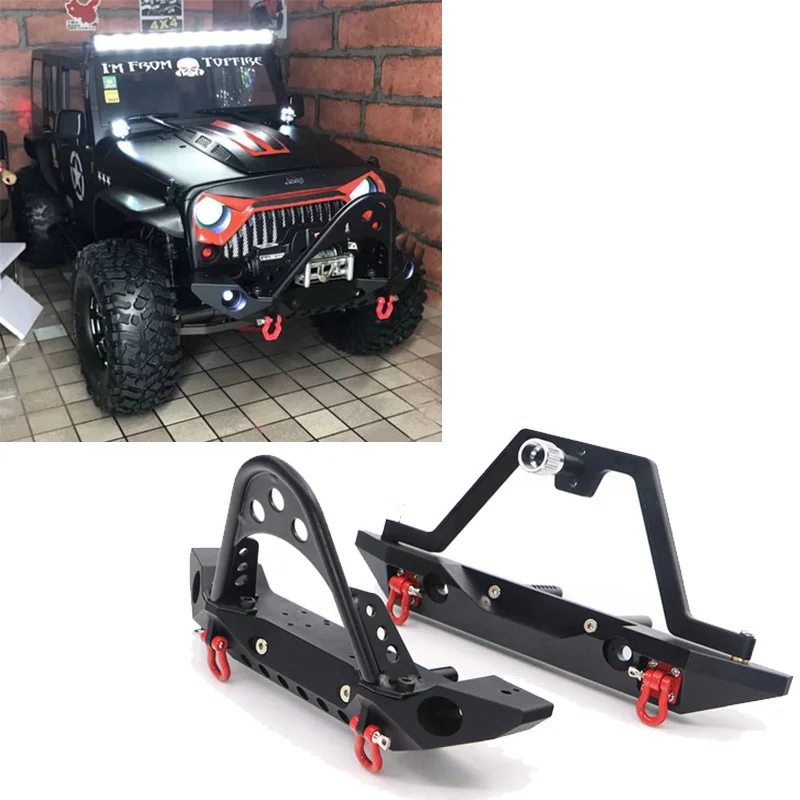 Черный металлический передний + задний бампер замена для 1/10 RC Car Trsxxas TRX4 /Axial SCX10 90046