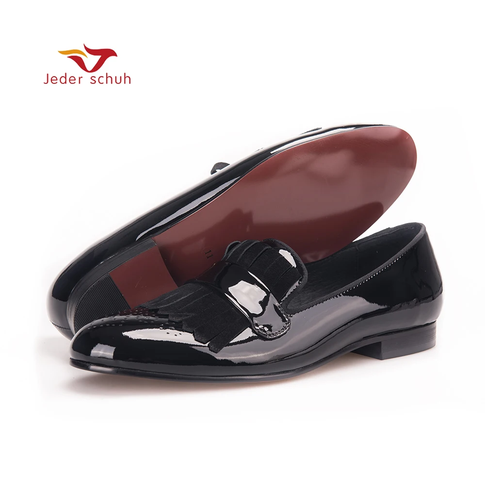 Туфли мужские ручной работы из лакированной кожи классические лоферы