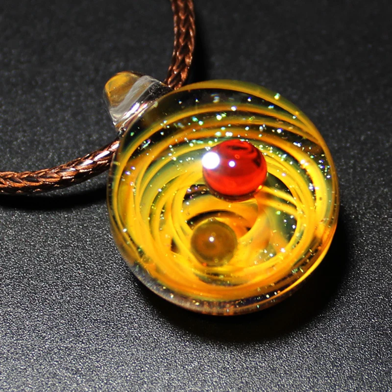 Цепочка со стеклянной подвеской в виде планеты 22 мм | Украшения и аксессуары