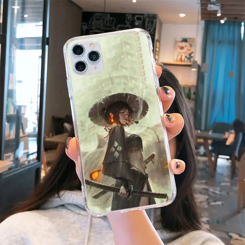 

samurai Japanese manga sword arms Phone Case Transparent soft For iphone 5 6 7 8 11 12 s c se plus mini x xs xr pro max