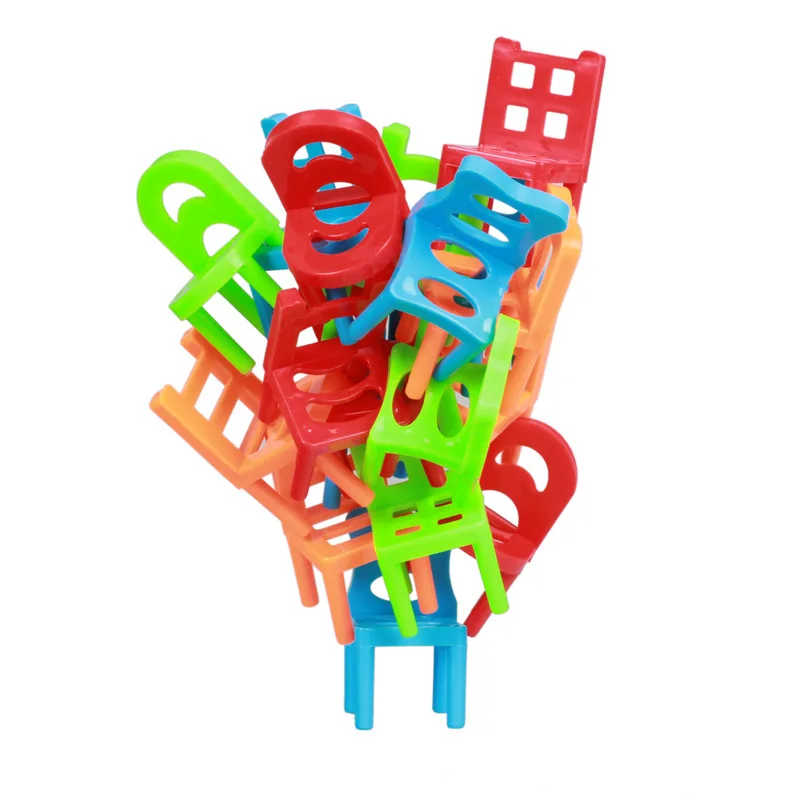 

18Pcs/set Mini Stacking Chairs Game Block Balance Toy Parent Child Funny Interactive Game Kid Educational Challenge Toy