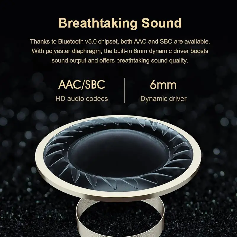 2020 Новинка QCY T1C Мини Bluetooth наушники с переключателем master slave микрофоном