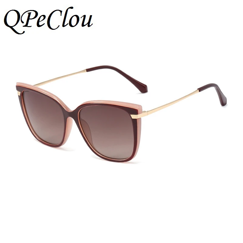 

QPeClou 2020 New Vintage Plastic Square Sunglasses Women Fashion Brown Driving Sun Glasses Female Cute Pink Shades Oculos De Sol