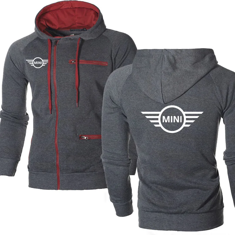 

The New Mens Jackets Mini Car Logo Printing Spring Autumn Casual Men's Hoodie High Quality Cotton Men's Oblique Chain Sweatshirt