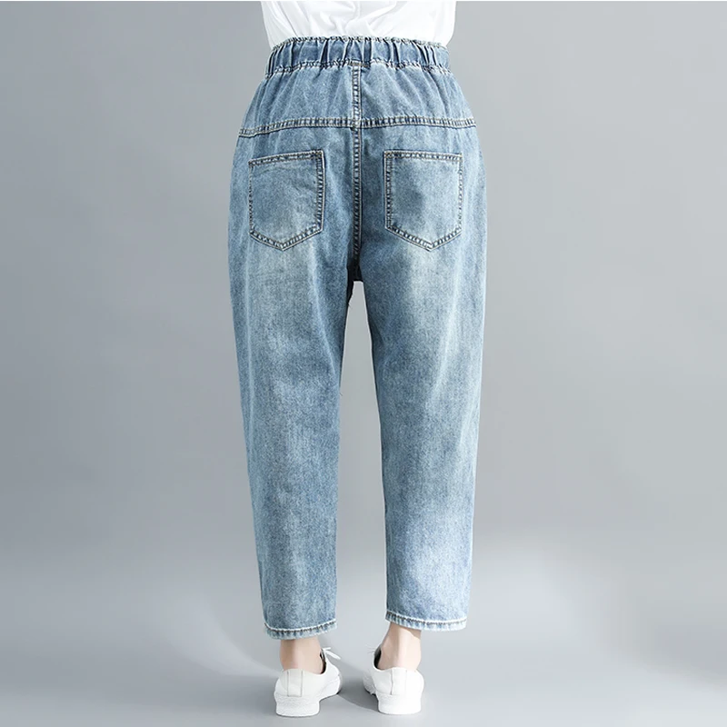 Винтажные женские джинсы в стиле пэчворк повседневные свободные с дырками и