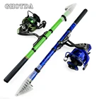 Телескопическая удочка из углеродного волокна, 1,5-3,0 м, металлическая катушка 5,5: 1, катушка спиннинга, рыболовная катушка