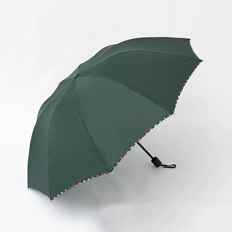 Dark Green 125 см большой высококачественный Зонт мужской дождевой женский ветрозащитный большой зонтик мужской женский солнечный 3 складной большой зонт открытый Parapluie - Цвет: Dark Green