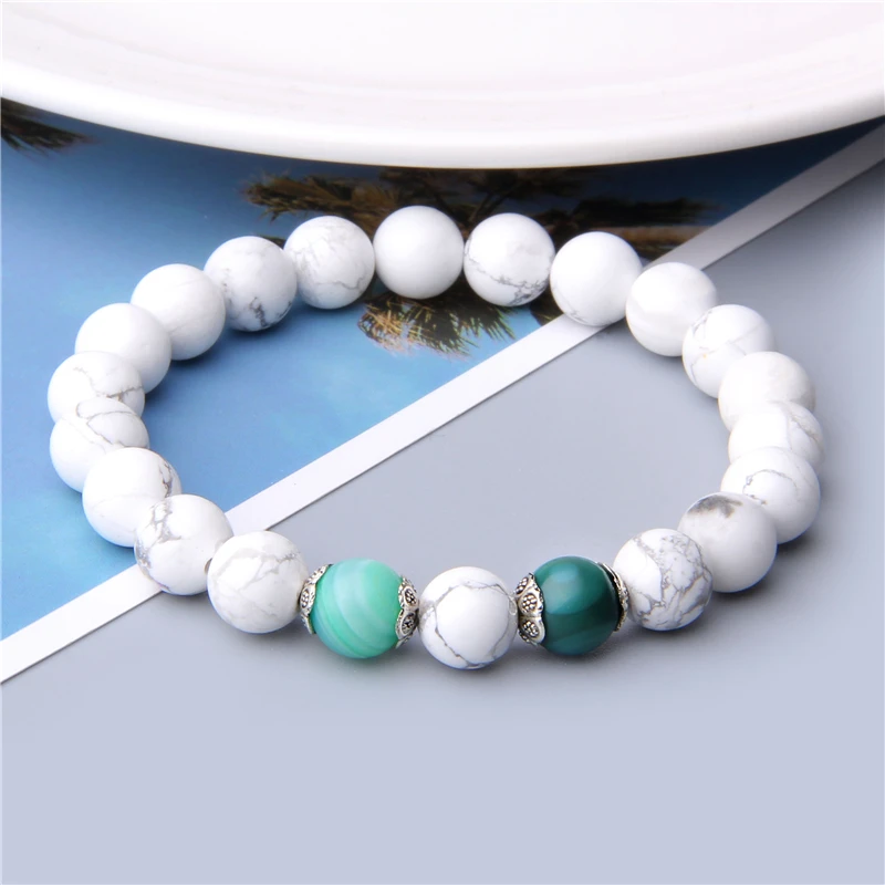 Натуральное ожерелье из белого камня браслет дружбы женский шарм браслеты мала