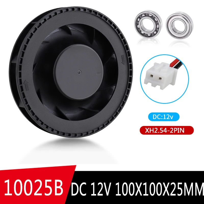1 шт. Gdstime 10025 100 мм x 25 мм DC 12 В автомобильный очиститель воздуха центробежный вентилятор 100 мм * 25 мм бесщеточный двигатель постоянного тока шарикоподшипник охлаждающий вентилятор