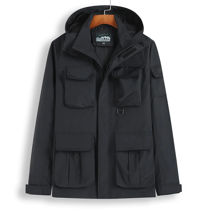 

Men Military Tactical Soldier Jackets Multi-Pocket Tooling Jacket Army Sports Men's Coat Windbreaker Hoodie Field Outwear